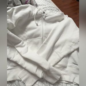 white comfy cropped hoodie